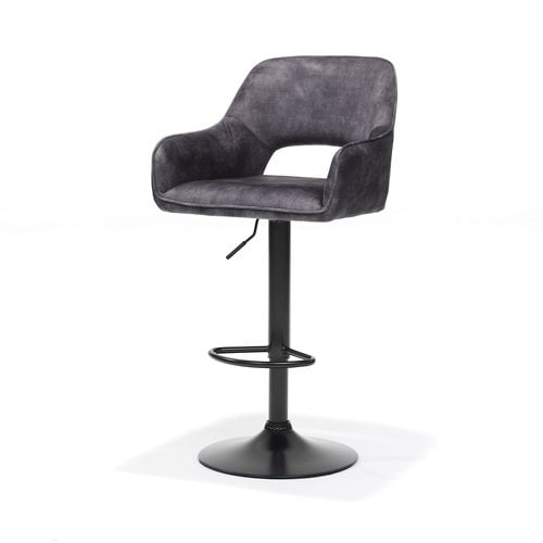 Barstoel - Katy Aurora Velours Antraciet