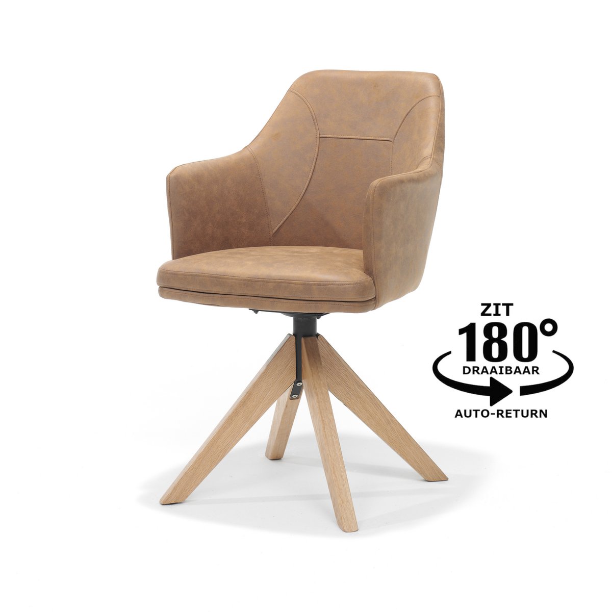 Eetkamerstoel - Calvin Cognac Eiken
