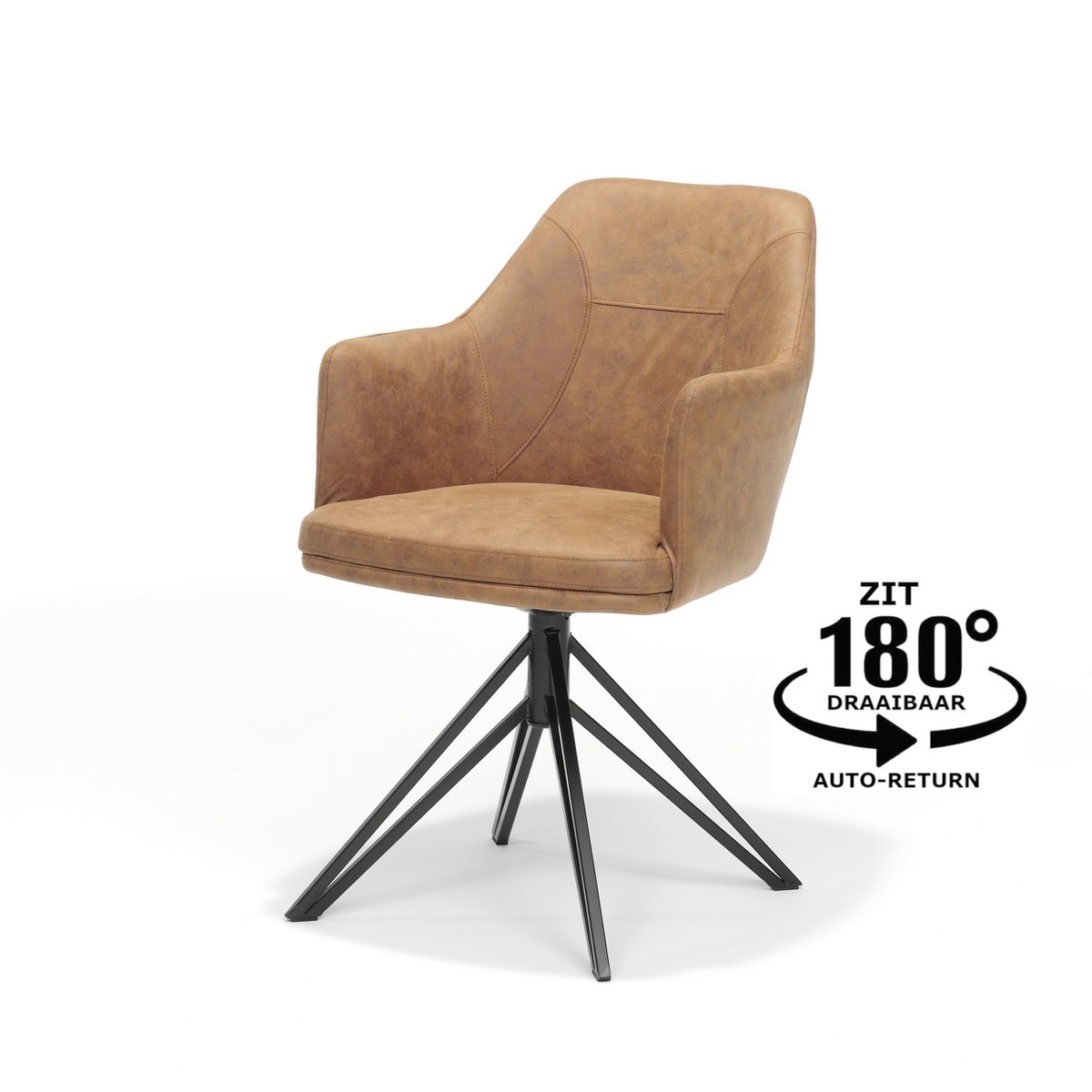 Eetkamerstoel - Calvin Cognac Soft
