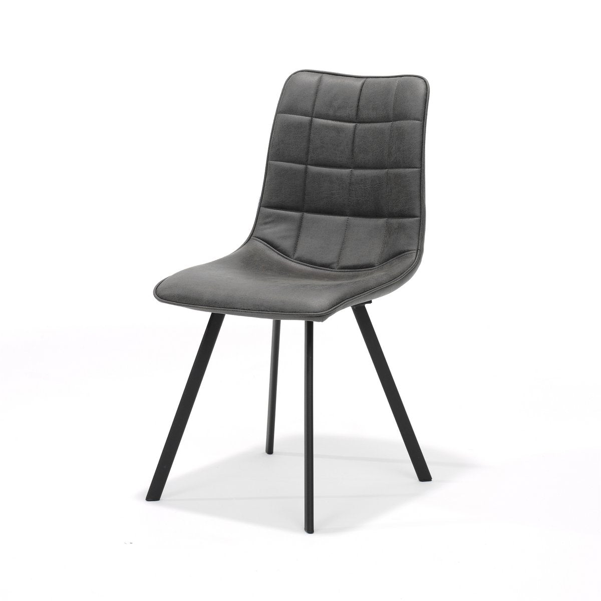 Eetkamerstoel - Microleder Cora Graphite Grijs