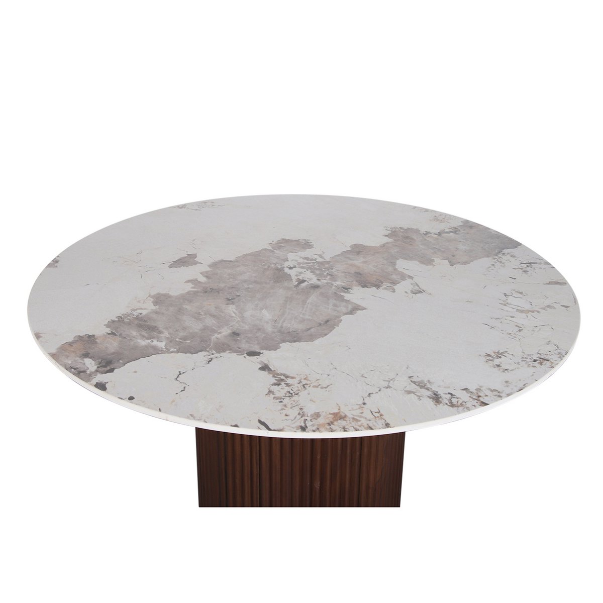Eettafel - Urban Chique Rond Marmer Walnoot